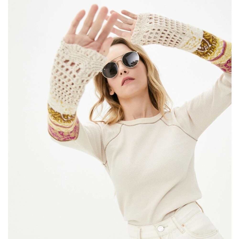 SALE ⬇️ NWT FREE PEOPLE In the mix cuff thermal top - S